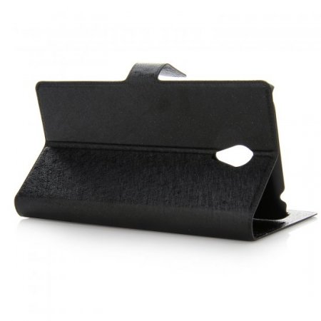 Fashion Leather Flip Cover Stand Case for MEIZU m1 note Smartphone Black