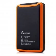 AX360 11000mAh Dual USB Power Bank for iPhone iPad Smartphone Black