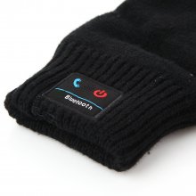 Fashion Warm Winter Bluetooth Talking Touch Screen Magic Gloves with Microphone Black