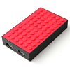 Le touch 4000mAh Universal Power Stone Power Bank Double USB for iPhone iPad Smart Phone Tablet- Black & Red