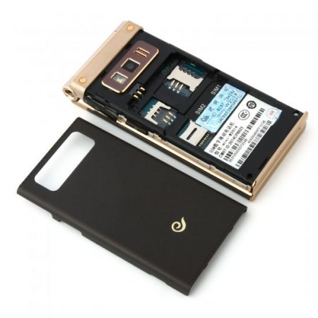 OTIUM W2014 Flip Phone Dual Touch Screen Android 4.2 MTK6572 GPS 3.0 Inch- Gold