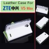 Leather Flip Cover Case Stand ZTE V5 MAX Smartphone White