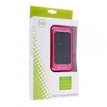 3500mAh Solar Charger Power Bank with 6 Connectors for iPhone Smart Phone- Rose