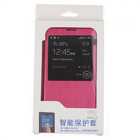 Smart Protective Transparent Window Design Flap Cover Case for Samsung Galaxy Note 3/N9005 3 Colors