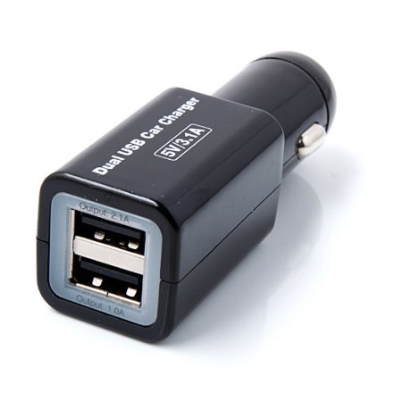 Dual USB Car Charger 5V/3.1A Charge 2 USB Devices at the Same Time 2 Colors Available