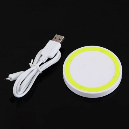 Q5 Portable Mini Wireless Charger Pad for Qi Compliant Devices Yellow&White