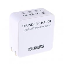 Universal 3A/5V Dual USB Power Adapter