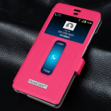 S-view Flip Cover Case Stand for ZTE Nubia Z7 mini Smartphone Rose