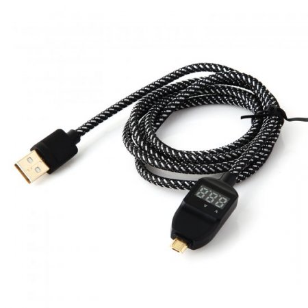 4FT 1.26m LED Smart Display Super Charging Cable Black