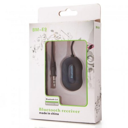 BM-E9 Bluetooth V3.0 Music Receiver Stereo Audio System Music Adapter Black