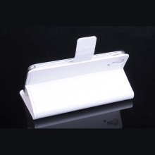 Leather Flip Cover Case Stand for Cubot X9 Smartphone White