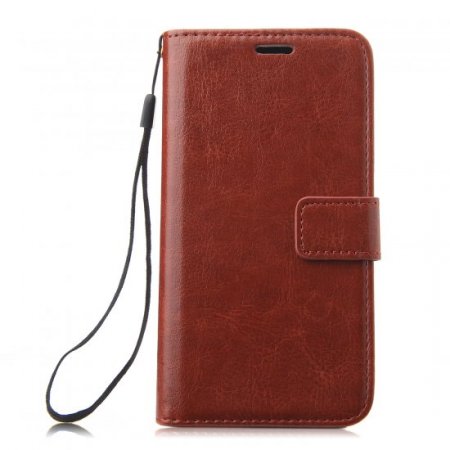 Fashion Multifunctional Pocket Style PU Leather Stand Case for Samsung Galaxy S5 Brown
