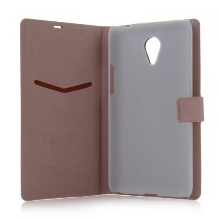 Fashion Leather Flip Cover Stand Case for MEIZU m1 note Smartphone Champagne