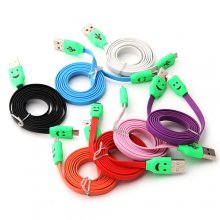 1m Luminous Smiling Face Data Charging Cable for Samsung Mobile Phone Color Random