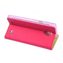 Leather Flip Cover Case Stand ZTE V5 MAX Smartphone Pink