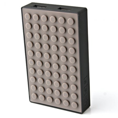 Le touch 4000mAh Universal Power Stone Power Bank Double USB for iPhone iPad Smart Phone Tablet- Coffee