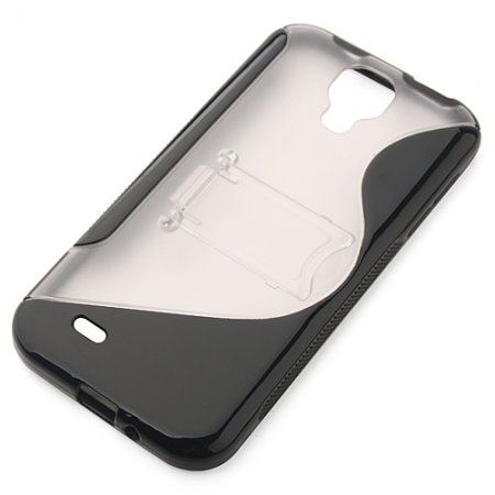 Silica Gel Protective Stand Case for Samsung GALAXY S4 Black