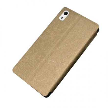 Elegant S-View Flip Cover Case Stand Case for Coolpad 1S 9976T Phablet- Golden