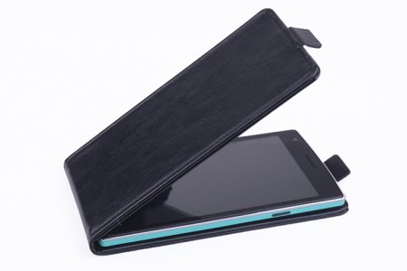 Leather Flip Cover Stand Case for Elephone G4 Smartphone Black