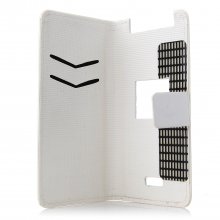 Fashion Leather Flip Case Cover for iNew V8 Smartphone White