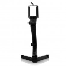 Multi-functional Portable Folding 2-in-1 Selfie Stick + Phone Mount Bracket Black