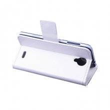 Leather Flip Cover Case Stand for Doogee DG280 Smartphone White