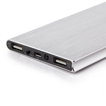 IHT P-18 18000mAh Dual USB Power Bank for iPhone iPad Smartphone - Silver