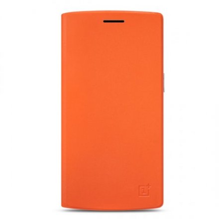 Original PU Leather Flip Cover Stand Case for Oneplus One Cellphone Orange