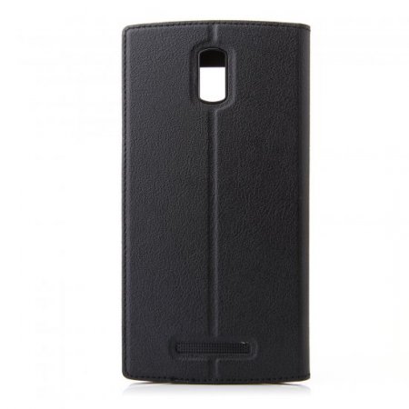 Leather View Flip Cover Case for DOOGEE KISSME DG580 Smartphone Black