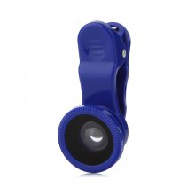 3-IN-1 Universal Wide-angle + Macro Lens + Fish Eye Photo Lens Blue
