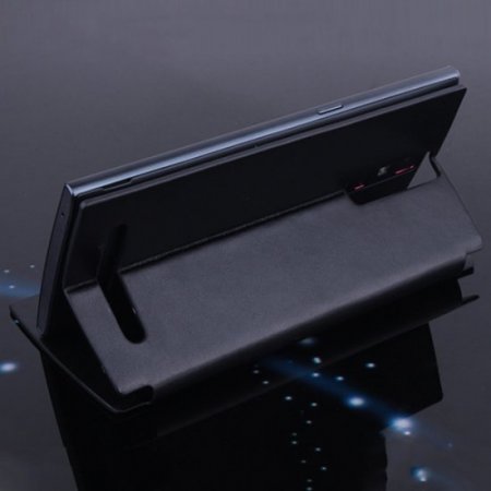 Leather Flip Cover Stand Case for Elephone G6 Smartphone Black