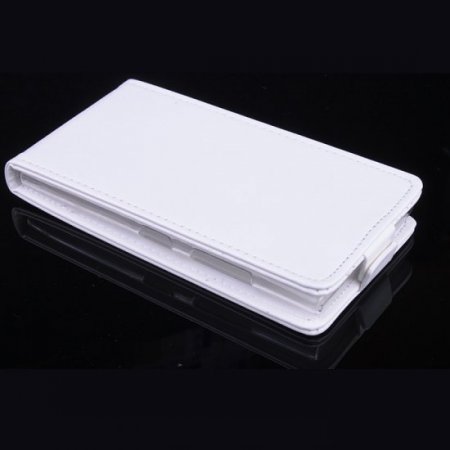 Leather Flip Cover Case Stand Nokia Lumia 730 Smartphone White