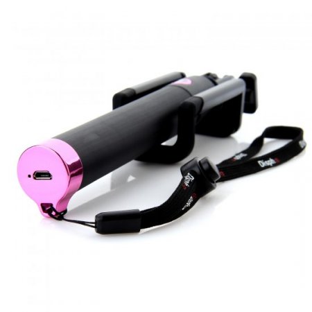 Dispho Original Bluetooth Selfie Stick Integrated Foldable Smart Shooting Aid Rosy