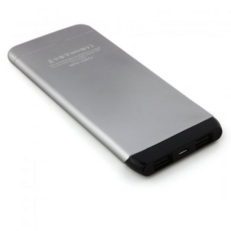 Cager S15 5500mAh Ultrathin Double USB Power Bank for Smartphones Tablet PC Gray