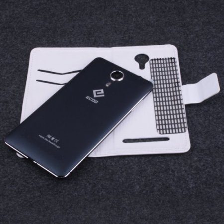 Flip Leather Cover Stand Case for ECOO E02 Pro Shinning Smartphone White