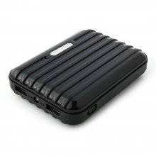 Lumen Stone Line 12000mAh Dual USB Power Bank with Flashlight Black