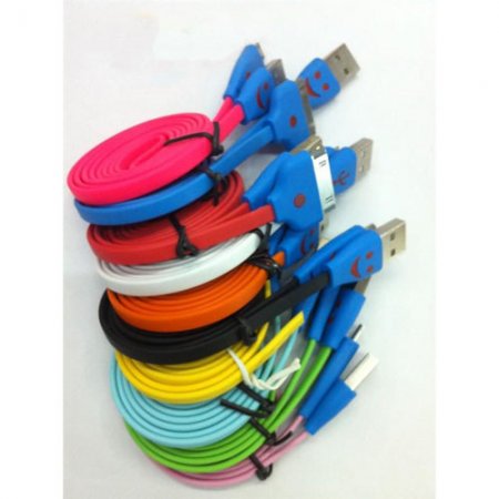 Portable Luminous Smiling Face USB Data Charging Cable for iPhone 4/4S iPad 2/3/4/Mini