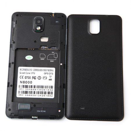 Kingelon N8000 Smartphone Android 4.2 MTK6582 Quad Core 5.5 Inch 3G OTG Black