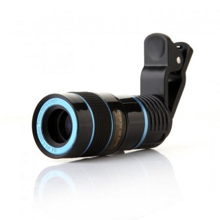 LIEQI LQ-007 8X Zoom Mobile Phone Telescope Lens with Universal Clip Blue