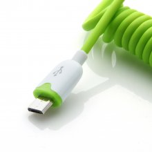 Portable Elastic Micro USB Data Cable For Smartphone Green