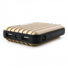 Lumen Stone Line 12000mAh Dual USB Power Bank with Flashlight Gold