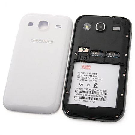 Mini 7100 Smart Phone Android 4.0 OS SC6820 1.0GHz 4.0 Inch 2.0MP Camera- White