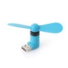 Portable 2in1 Micro 5Pin USB Fans for External Mobile Power Bank & Cellphone Blue