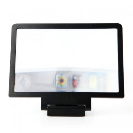 Portable Mobile Phone Screen Magnifier Bracket 3D Enlarge Stand for Smartphone Black