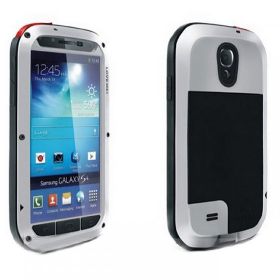 LOVE MEI Shockproof Waterproof Aluminum Metal Case For Samsung Galaxy S4 i9500 Silver