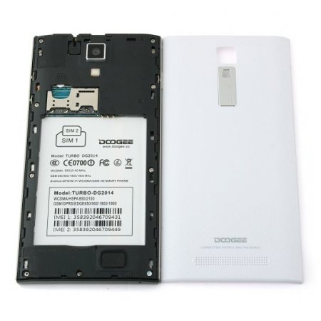 DOOGEE TURBO DG2014 Smartphone MTK6582 Quad Core 5.0 Inch IPS OGS Screen 3G White