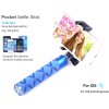 iPearl Pearlty Porket Monopod Selfie Stick+Bluetooth Shutter+Clip Holder+Buckle Blue