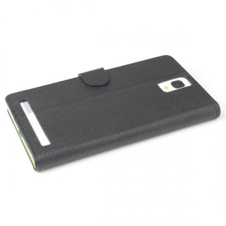 Protective PU Leather Flip Case for Elephone P2000 Smartphone Black