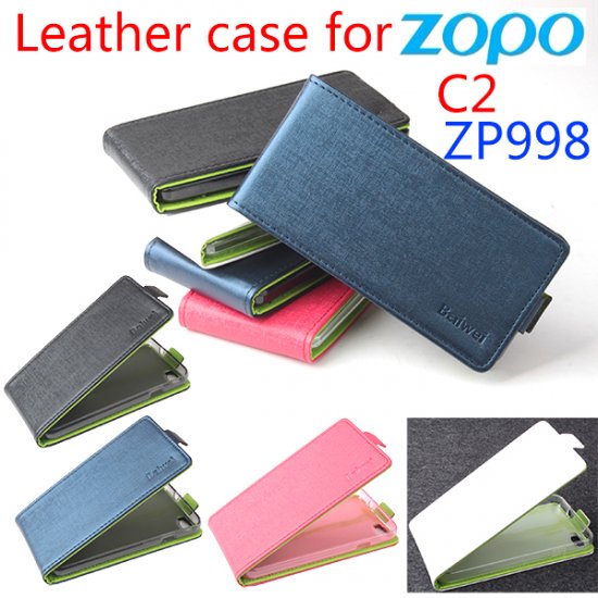 Fashion Contrast Color Leather Flip Case Cover for ZOPO ZP999 ZP998 Smartphone