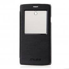 Original Flip Leather Case for Mlais MX Base Smartphone Black